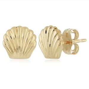 14K Gold Seashell Earrings